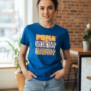 Puma Women's Blue Graphic Tee